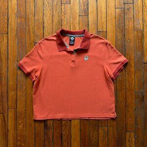 Outdoor Afro x REI CO-OP Polo Shirt Women Large Orange Blue‎ Embroidered Logo